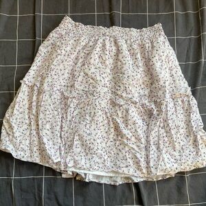 Floral White Skirt